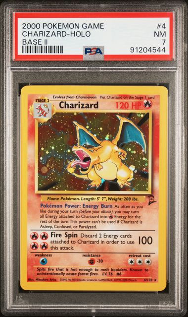 Summon Supply — Charizard 2000 Pokemon Base Set 2 Holo #4/130 PSA 7 – Official Pokemon TCG Product