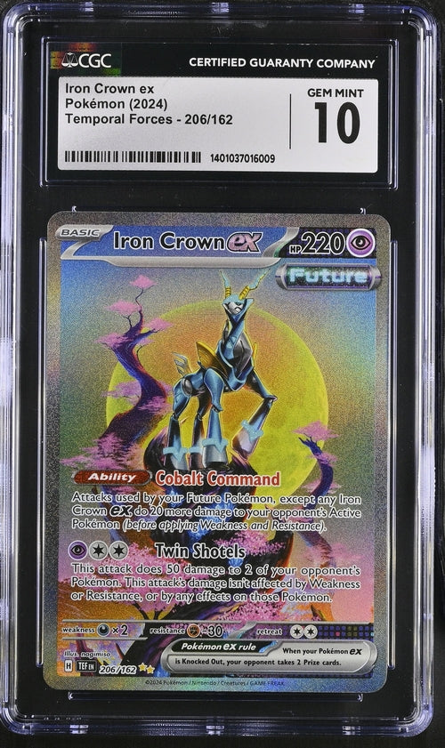 Summon Supply — Iron Crown EX 2024 Pokemon Temporal Forces Special Illustration rare holo 206/162 CGC 10 – Official Pokemon TCG Product