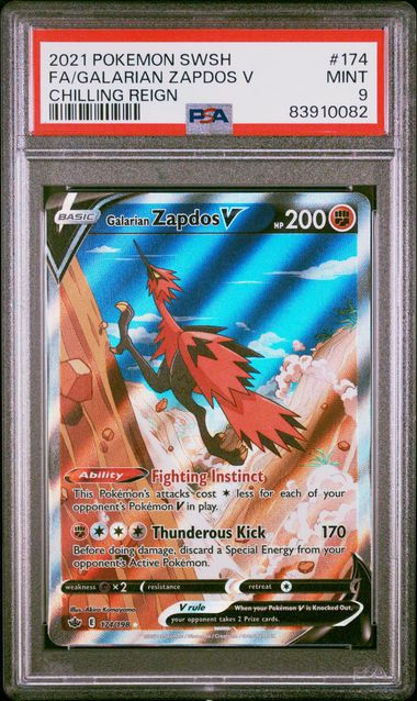 Summon Supply — Galarian Zapdos V Pokemon Chilling Reign Alternate Art #174/198 PSA 9 – Official Pokemon TCG Product