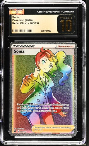 Summon Supply — Sonia Trainer 2020 Pokemon Rebel Clash lucky rainbow holo 203/192 CGC 10 Pristine – Official Pokemon TCG Product