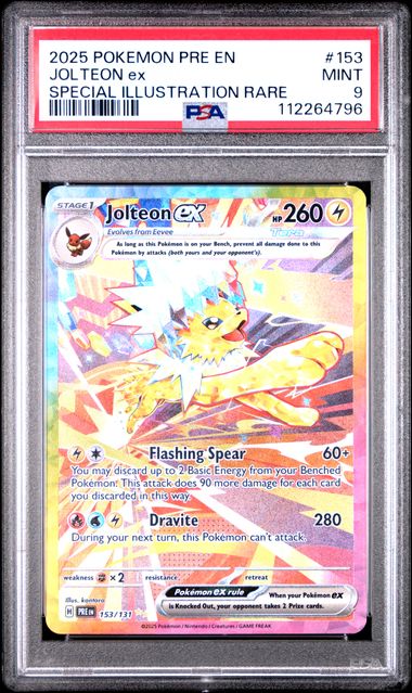 Summon Supply — Jolteon Pokemon Prismatic Evolutions Special Illustration Rare #153/131 PSA 9 – Official Pokemon TCG Product