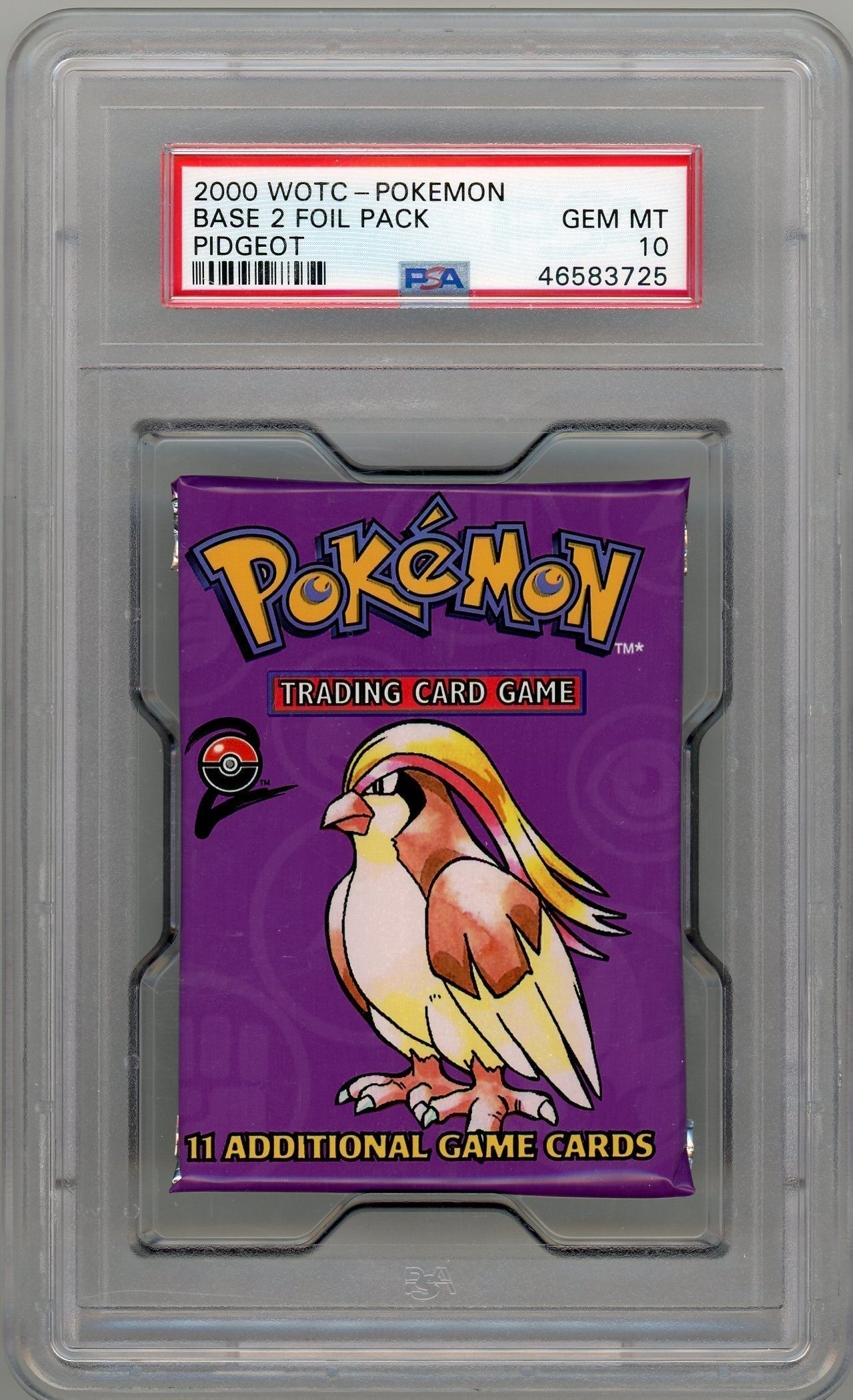 Summon Supply — Pokemon 2000 WOTC Base Set 2 Foil Pack Pidgeot PSA 10 – Official Pokemon TCG Product
