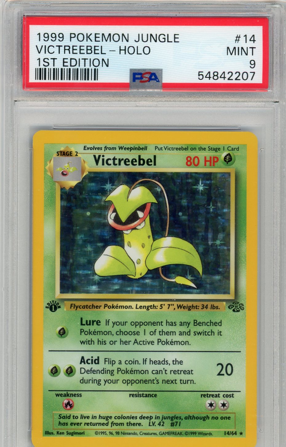 Summon Supply — Victreebel 1999 Pokemon Jungle 1st Edition Holo PSA 9 – Official Pokemon TCG Product