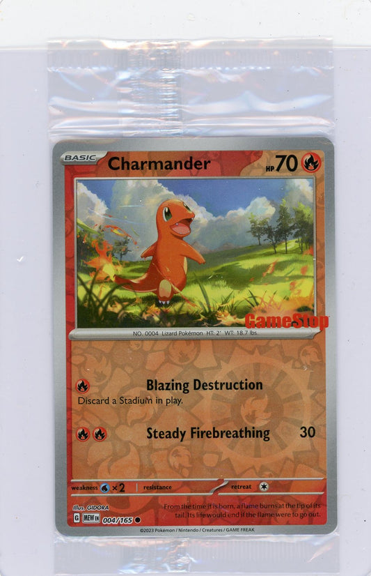 Summon Supply — Charmander Pokemon Reverse Holofoil (GameStop Exclusive) Sealed #006/165 – Official Pokemon TCG Product