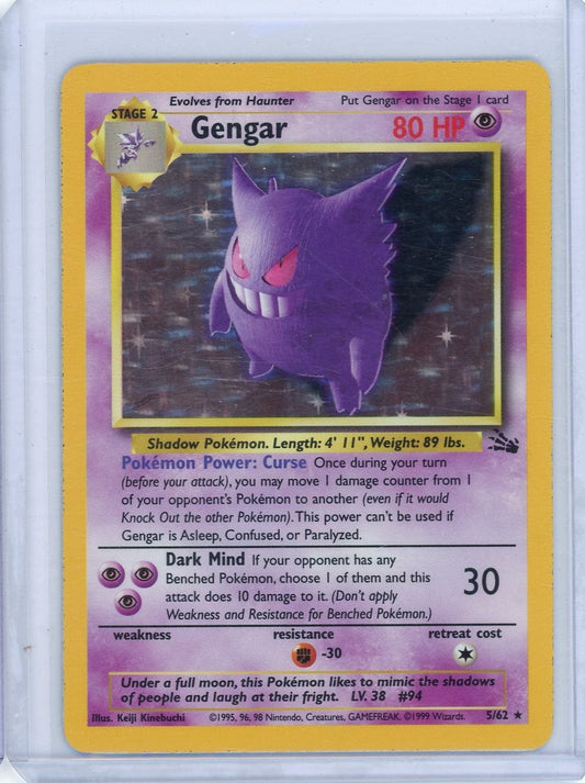 Summon Supply — Gengar 1999 Pokemon Fossil rare holo #5/62 – Official Pokemon TCG Product