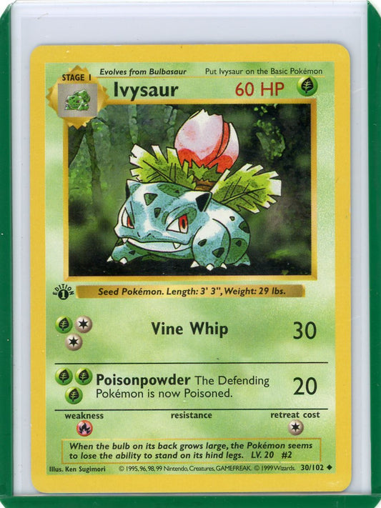Summon Supply — Ivysaur 1999 Pokemon Base Set 1st Edition Shadowless non holo 30/102 – Official Pokemon TCG Product