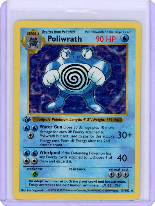 Summon Supply — Poliwrath 1999 Pokemon Base Set 1st Edition Holo #13/102 – Official Pokemon TCG Product