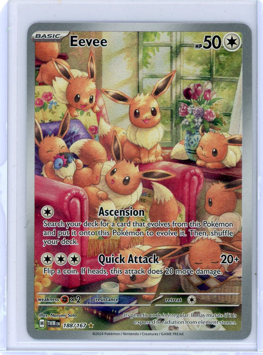 Summon Supply — Eevee Pokemon Twilight Masquerade Illustration Rare #188/167 – Official Pokemon TCG Product
