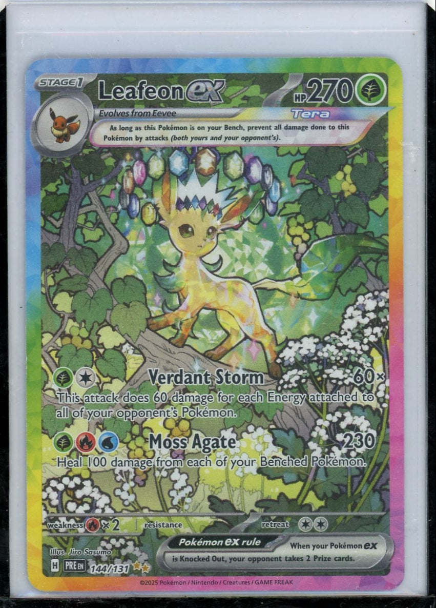 Summon Supply — Leafeon ex Pokemon Prismatic Evolutions Special Illustration Rare #144/131 – Official Pokemon TCG Product