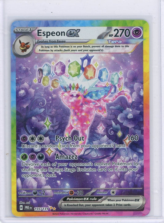 Summon Supply — Espeon ex Pokemon Prismatic Evolutions Special Illustration Rare #155/131 – Official Pokemon TCG Product