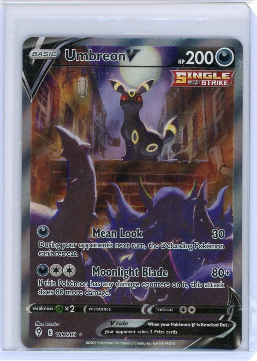Summon Supply — Umbreon V Pokemon Evolving Skies Alternate Full-Art #189/203 – Official Pokemon TCG Product