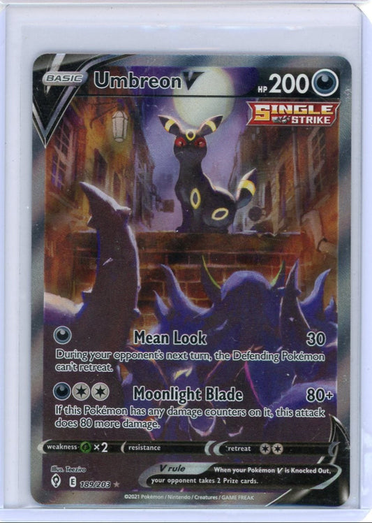 Summon Supply — Umbreon V Pokemon Evolving Skies Alternate Full-Art #189/203 – Official Pokemon TCG Product