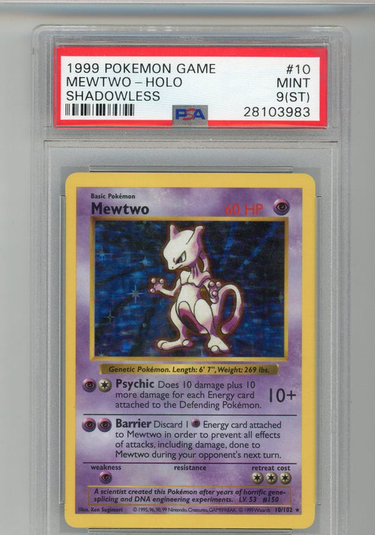 Summon Supply — Mewtwo 1999 Pokemon Game Shadowless Holo PSA 9 (ST) – Official Pokemon TCG Product