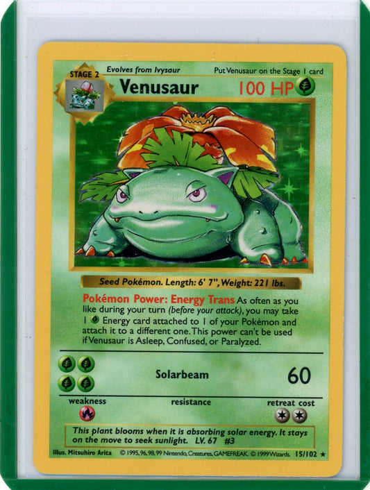 Summon Supply — Venusaur 1999 Pokemon Base Set Shadowless Holo #15/102 – Official Pokemon TCG Product