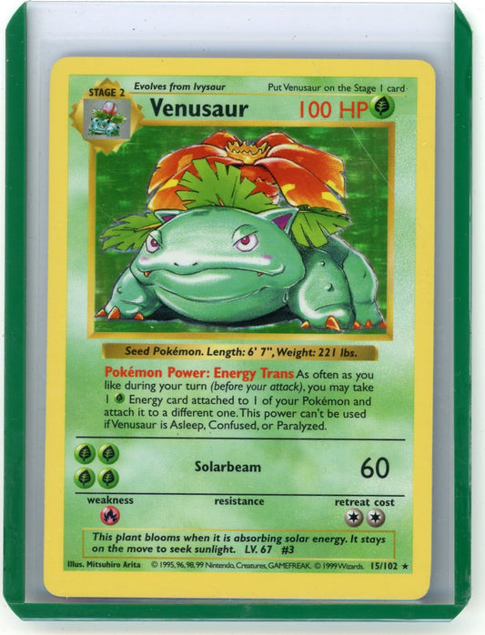 Summon Supply — Venusaur 1999 Pokemon Base Set Shadowless Holo #15/102 – Official Pokemon TCG Product