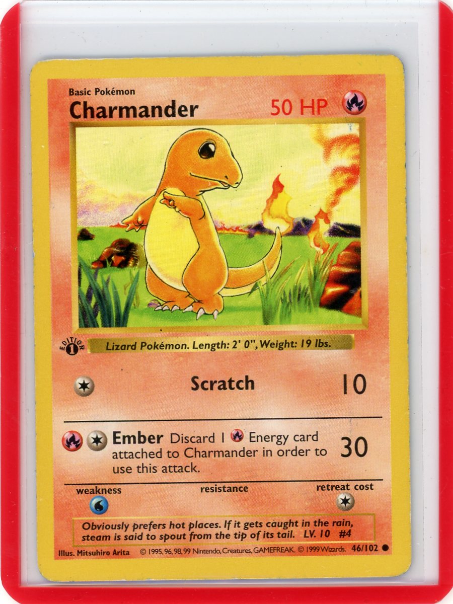 Summon Supply — Charmander 1999 Pokemon Base Set 1st Edition 46/102 – Official Pokemon TCG Product