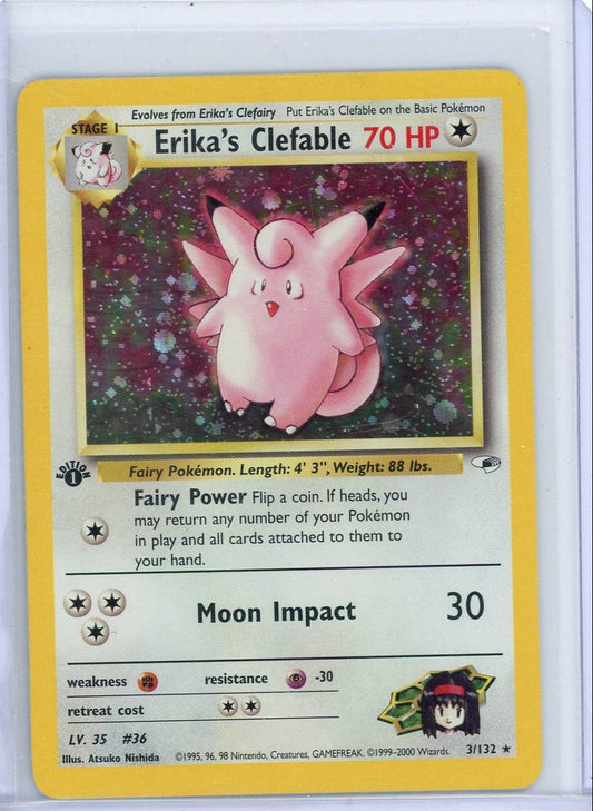 Summon Supply — Erika's Clefable Pokemon Gym Heroes 1st Edition Holo #3/132 – Official Pokemon TCG Product