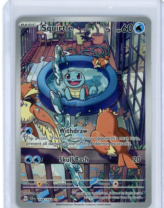 Summon Supply — Squirtle Pokemon Stellar Crown Illustration Rare #148/142 – Official Pokemon TCG Product