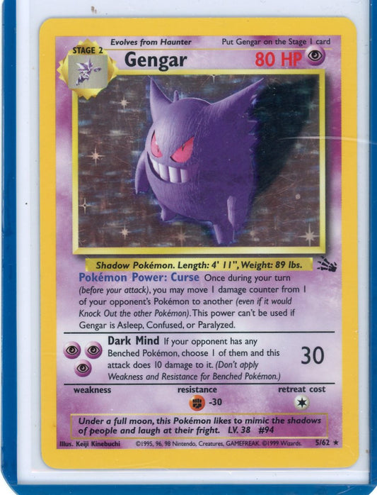 Summon Supply — Gengar 1999 Pokemon Fossil rare holo 5/62 – Official Pokemon TCG Product