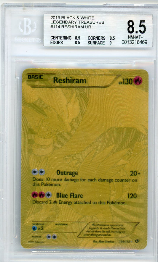 Summon Supply — Reshiram Pokemon Black & White Legendary Treasures Gold Secret Rare #114/113 – Official Pokemon TCG Product