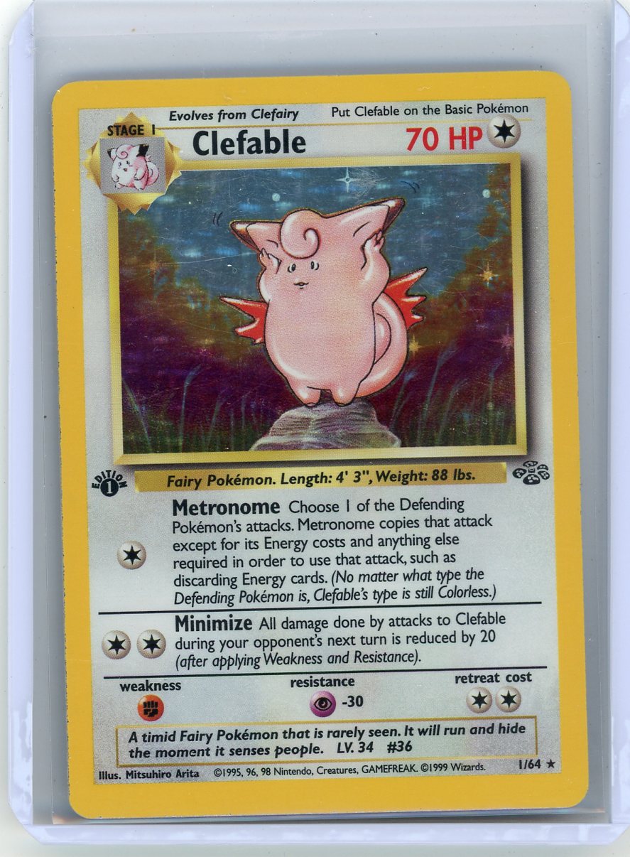 Summon Supply — Clefable 1999 Pokemon Jungle 1st Edition rare holo 1/64 – Official Pokemon TCG Product