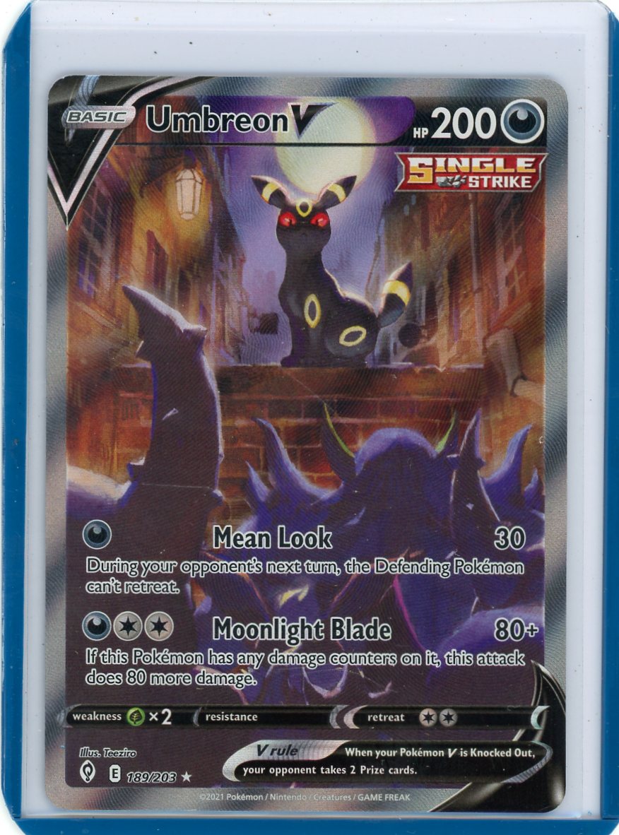 Summon Supply — Umbreon V Pokemon Evolving Skies Illustration Rare holo 189/203 (LP/MP) – Official Pokemon TCG Product
