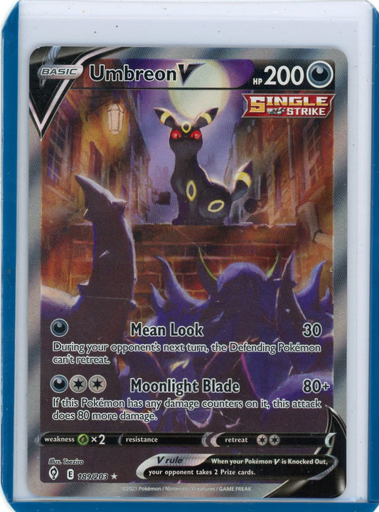 Summon Supply — Umbreon V Pokemon Evolving Skies Illustration Rare holo 189/203 (LP/MP) – Official Pokemon TCG Product