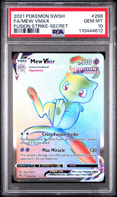 Summon Supply — Mew Vmax Pokemon Fusion Strike Rainbow Secret Rare #268/264 PSA 10 – Official Pokemon TCG Product