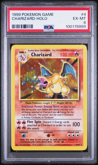 Summon Supply — Charizard 1999 Pokemon Base Set Holo #4/102 PSA 6 – Official Pokemon TCG Product