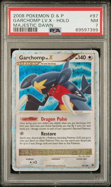 Summon Supply — Garchomp Lv.X Pokemon Diamond & Pearl Majestic Dawn Holo #97/100 PSA 7 – Official Pokemon TCG Product