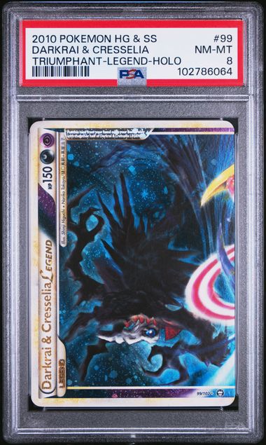 Summon Supply — Darkrai & Cresselia Legend Pokemon HG &SS Triumphant #99/102 PSA 8 (Top) – Official Pokemon TCG Product